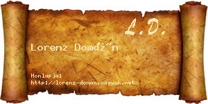 Lorenz Domán névjegykártya